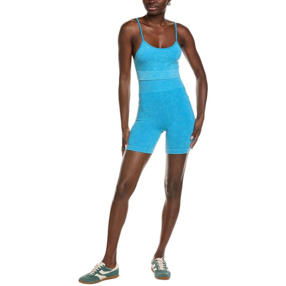 Marion Womens  2Pc Mineral Washed Bralette & Short Set, Blue
